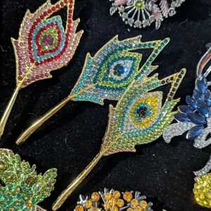 Peacock Feather Design Brooch